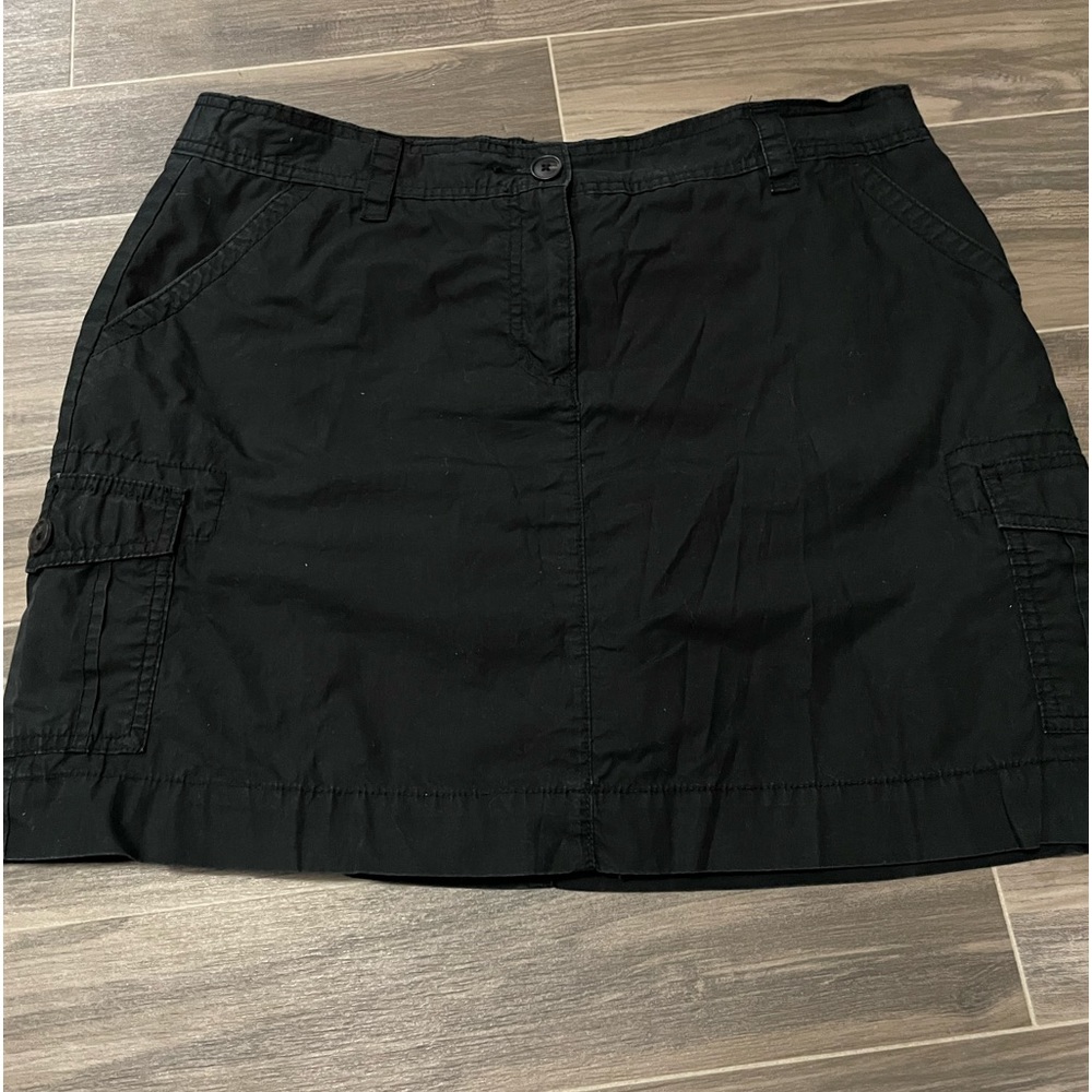 Black cargo style mini skirt